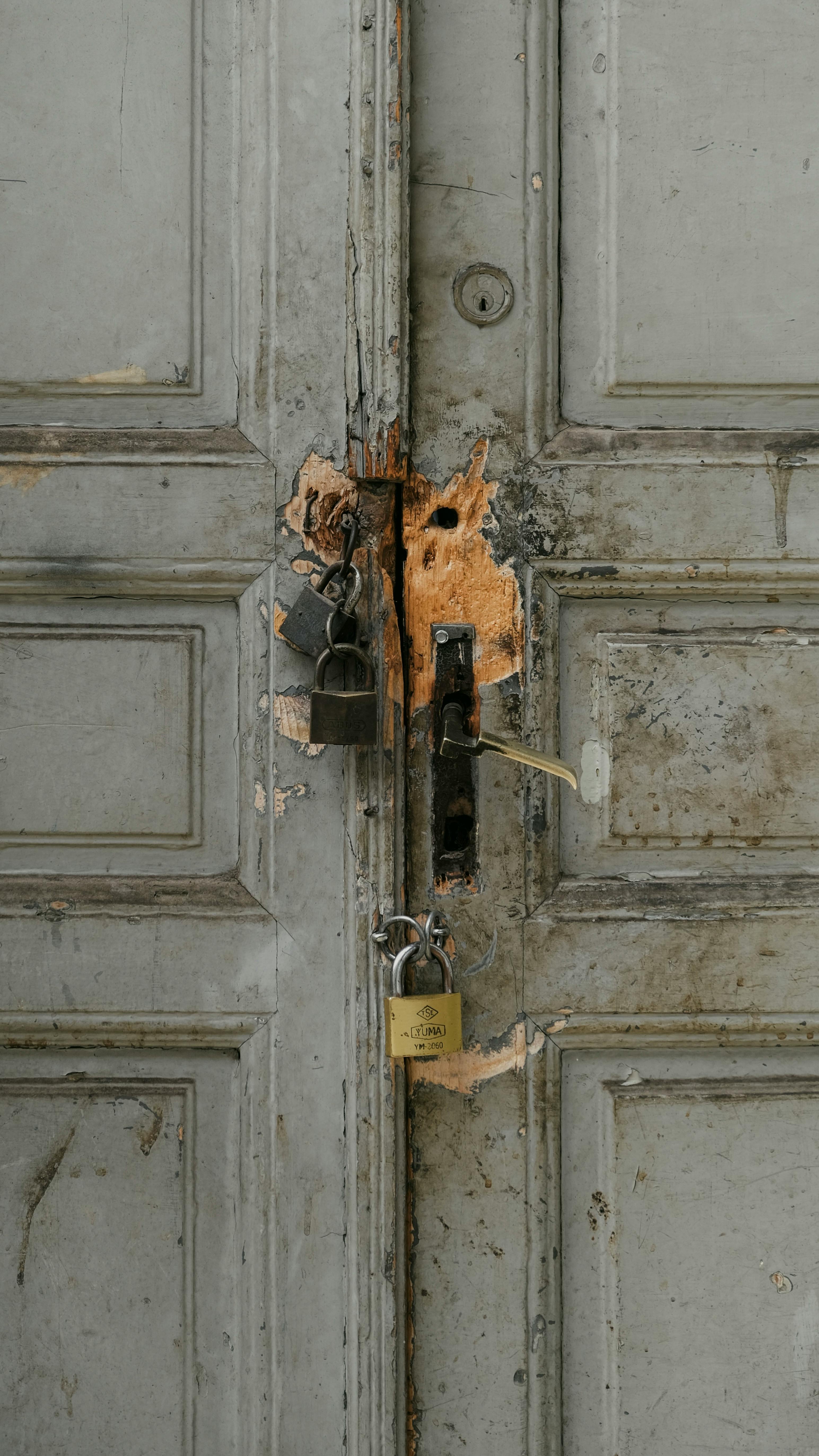 Secure door with multiple locks installed by professional locksmiths